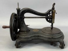 VICTORIAN JONES & CO CAST IRON SEWING MACHINE with swan-neck, 27cms (h) Provenance: private