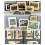 COLLECTABLES & EPHEMERA including three framed regimental photographs, postcard album, Royal Horse