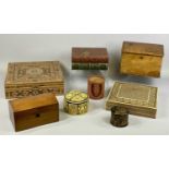 COLLECTION OF BOXES, Eastern mosaic box with plush lined interior, 29cms (w), an Eastern micro