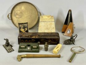 GROUP OF MIXED COLLECTABLES, including a System Maelzel German metronome, a Glazine patent robot