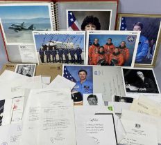 COMPILED ALBUM & LOOSE AUTOGRAPHED PHOTOGRAPHS & EPHEMERA including letters/secretarial