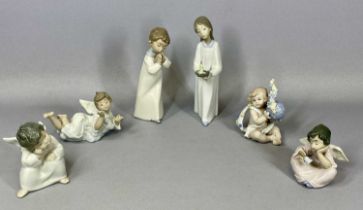 COLLECTION OF SIX LLADRO FIGURINES, children and angels, 22cms (h) the tallest  Provenance: