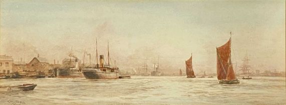 ‡ W. H. PEARSON (fl. 1890 - 1910) watercolour - entitled "The Ebbing Tide Charlton", signed and