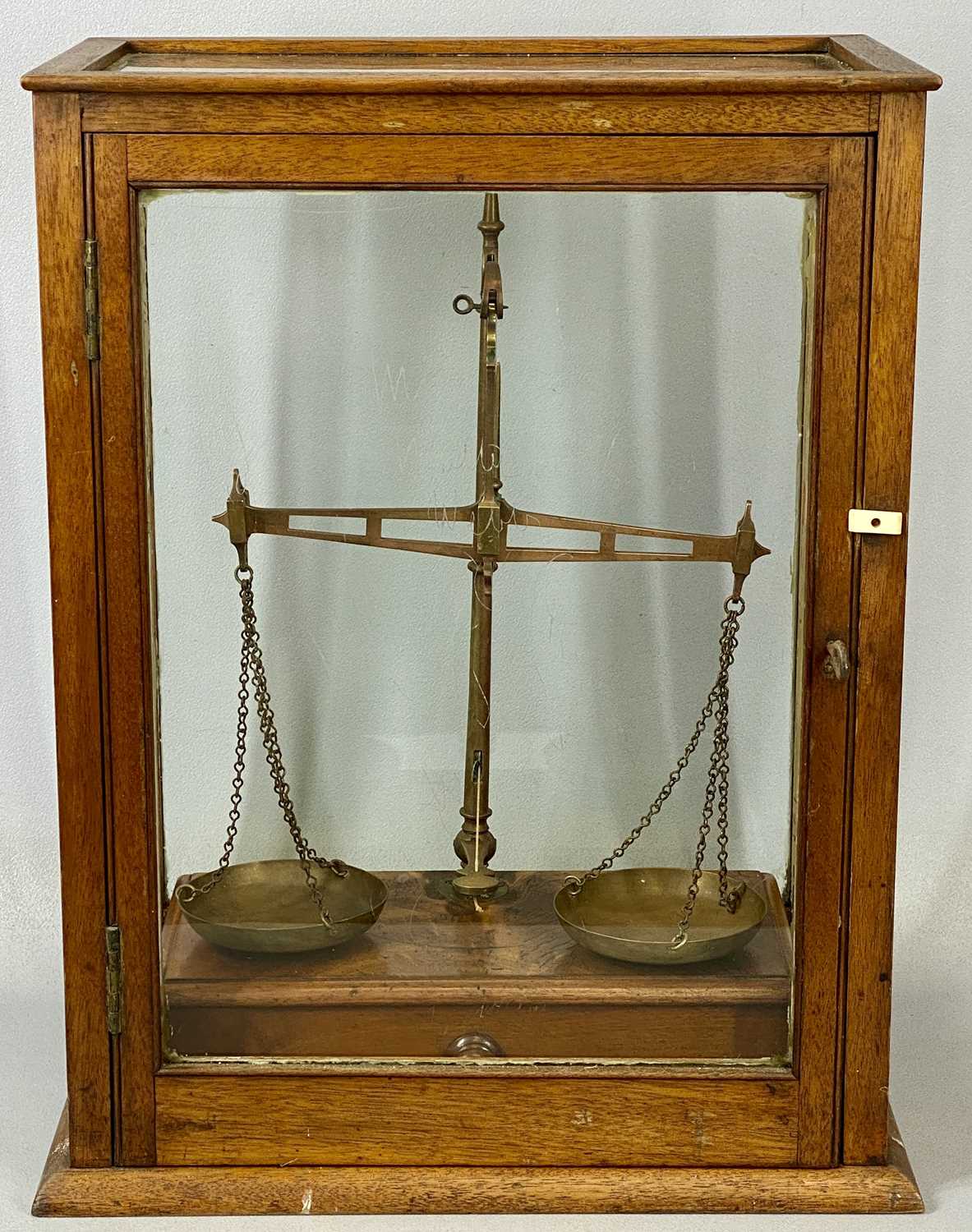 GROUP OF MIXED COLLECTABLES, including chemist's scales glazed mahogany case, 50cms (h), copper - Image 9 of 10