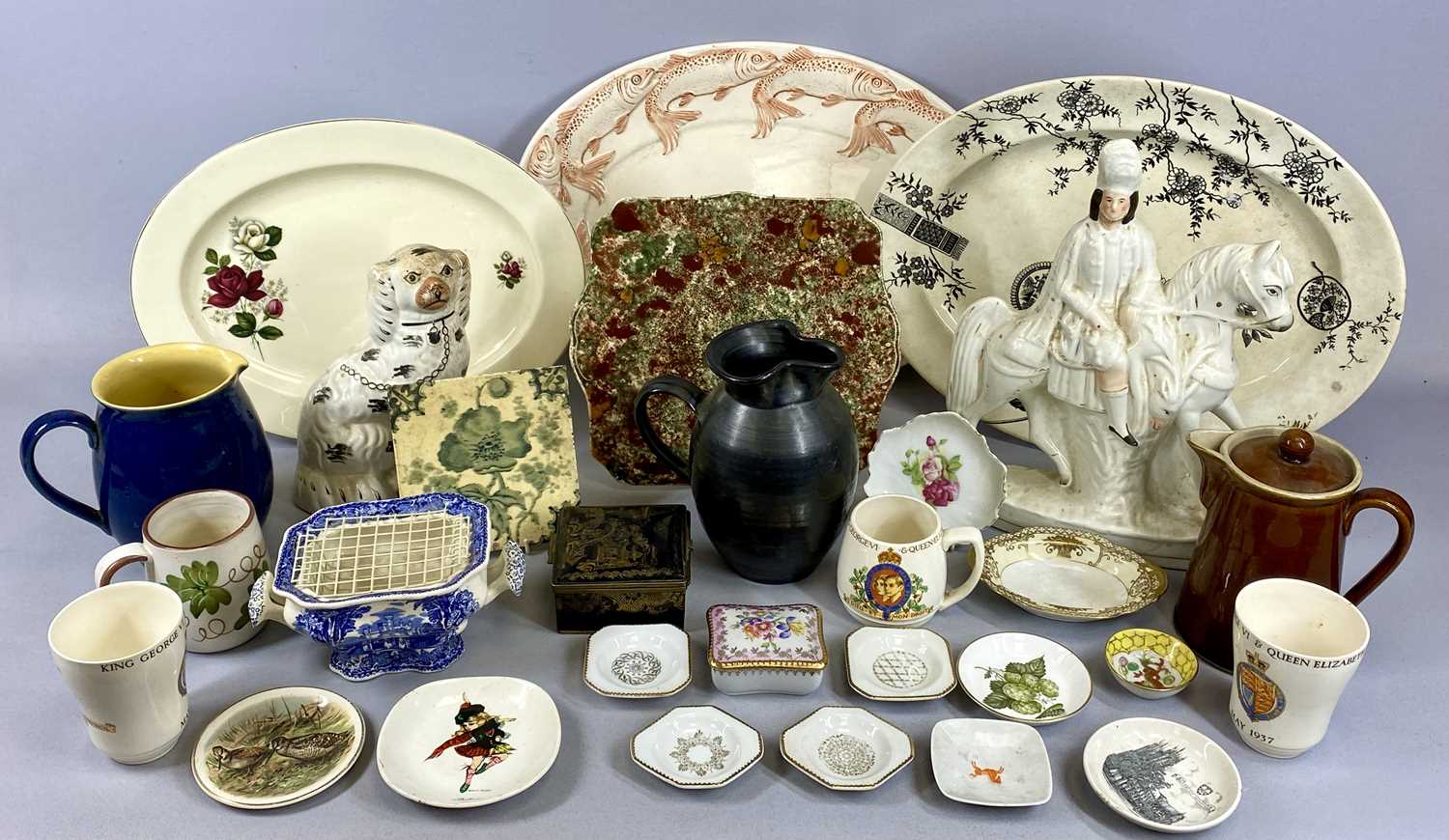 LARGE GROUP OF MIXED CERAMICS, 19th century and later including four Staffordshire blue and white - Image 3 of 3