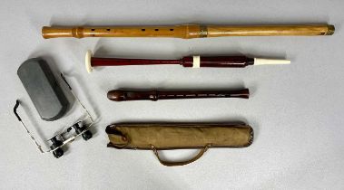VARIOUS WIND INSTRUMENTS including Scottish chanter & a pair of Ukrainian 7x magnifying spectacles