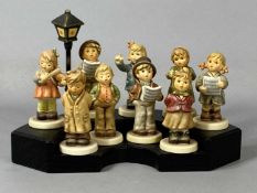 HUMMEL FIGURINES CHOIR (9), First Solo, Hitting the High Note, Keeping Time, Lamp Light Caroller,