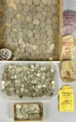 LARGE COLLECTION OF BRITISH HALF SILVER & NICKEL COINAGE, 24.6ozt of half silver content, British