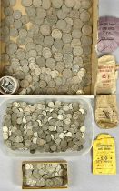 LARGE COLLECTION OF BRITISH HALF SILVER & NICKEL COINAGE, 24.6ozt of half silver content, British