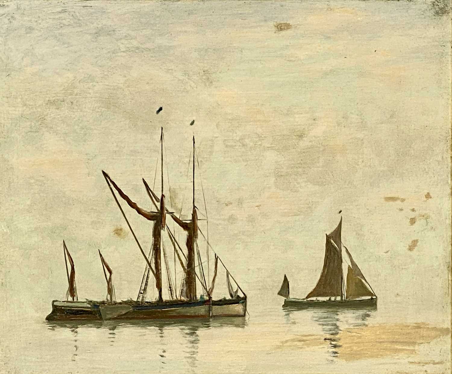 VARIOUS ARTISTS (19th century & later), Unknown oil on board - sailing vessels, 23.5 x 28.5cms, - Image 8 of 10