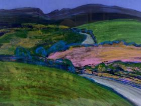 ‡ HELEN LOPEZ acrylic on paper - entitled verso "Anglesey", 47 x 54cms Provenance: deceased estate