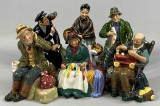 ROYAL DOULTON FIGURES, collection of six, The Orange Lady HN759, Silks and Ribbons HN2017, The Toy