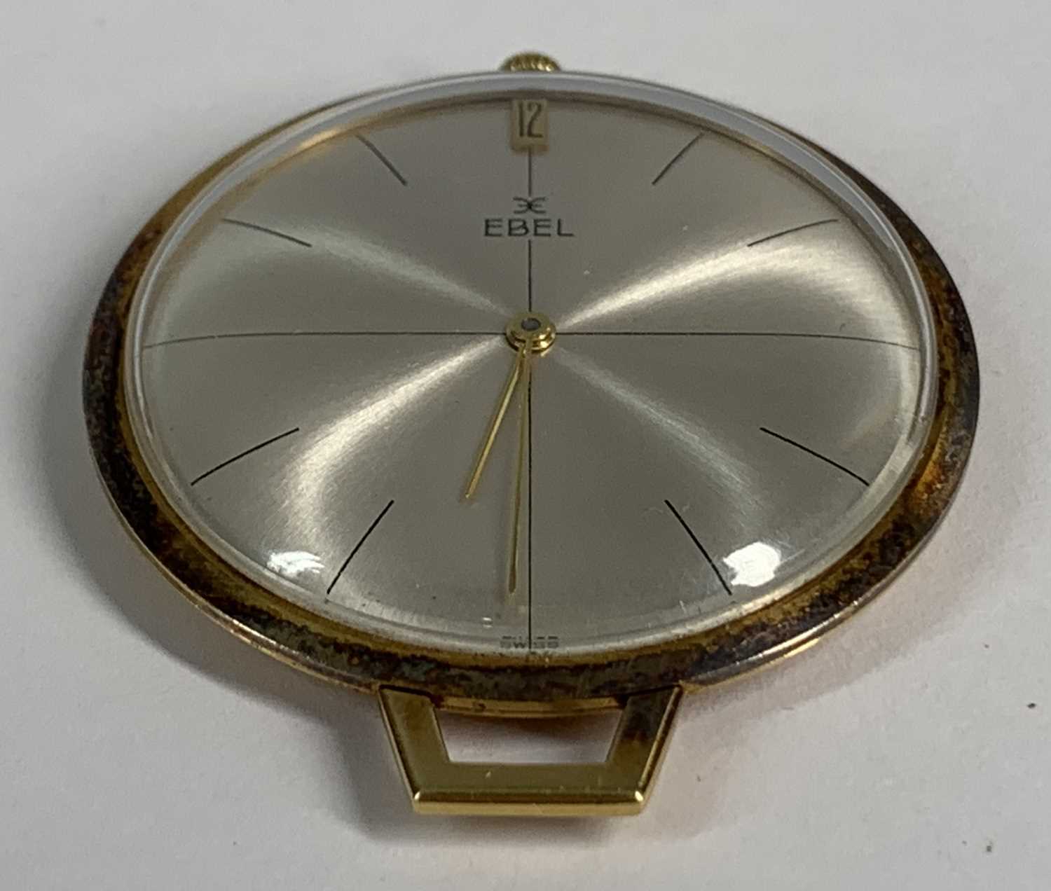 18CT GOLD CASED EBEL SLIM POCKETWATCH, silvered dial, Arabic 12, baton markers, jewelled Swiss - Image 2 of 4