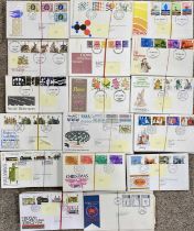 UNUSUAL COLLECTION OF 350+ FIRST DAY COVERS, 1969 and later, mostly 1970s in seventeen groups of