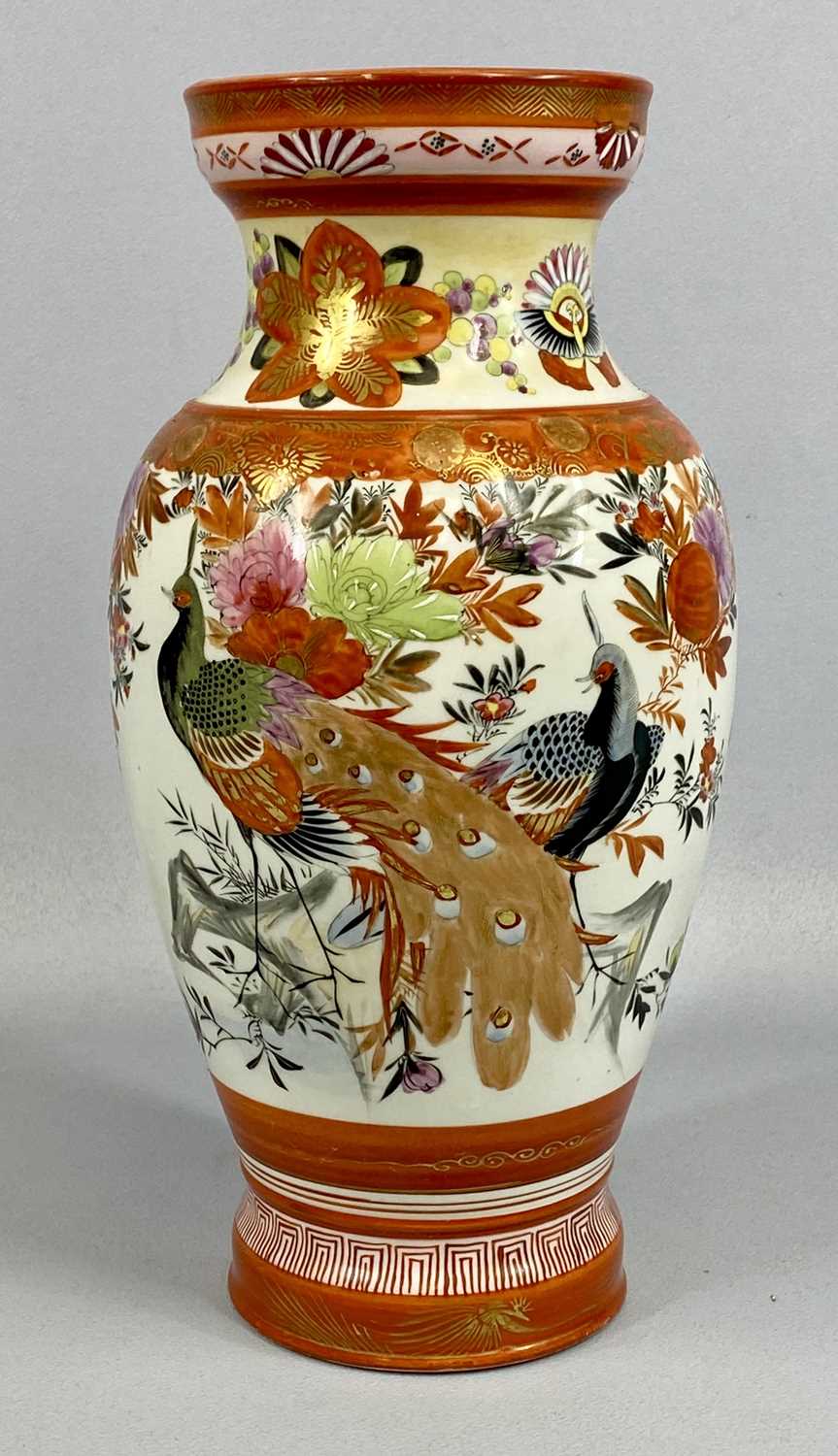 JAPANESE KUTANI VASES A PAIR, late 19th century, decorated with exotic birds and flowers, signed - Image 4 of 4