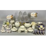 GROUP OF MIXED CERAMICS & GLASSWARE 19th century and later including miniature Hammersley floral