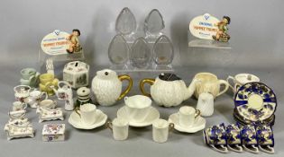 GROUP OF MIXED CERAMICS & GLASSWARE 19th century and later including miniature Hammersley floral