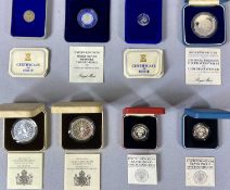 SIX ROYAL MINT SILVER PROOF COINS & TWO POBJOY COINS - ISLE OF MAN, silver proofs comprising 1980