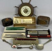 MIXED COLLECTABLES GROUP, to include Parker and other pens and pencils, vintage savings bank,