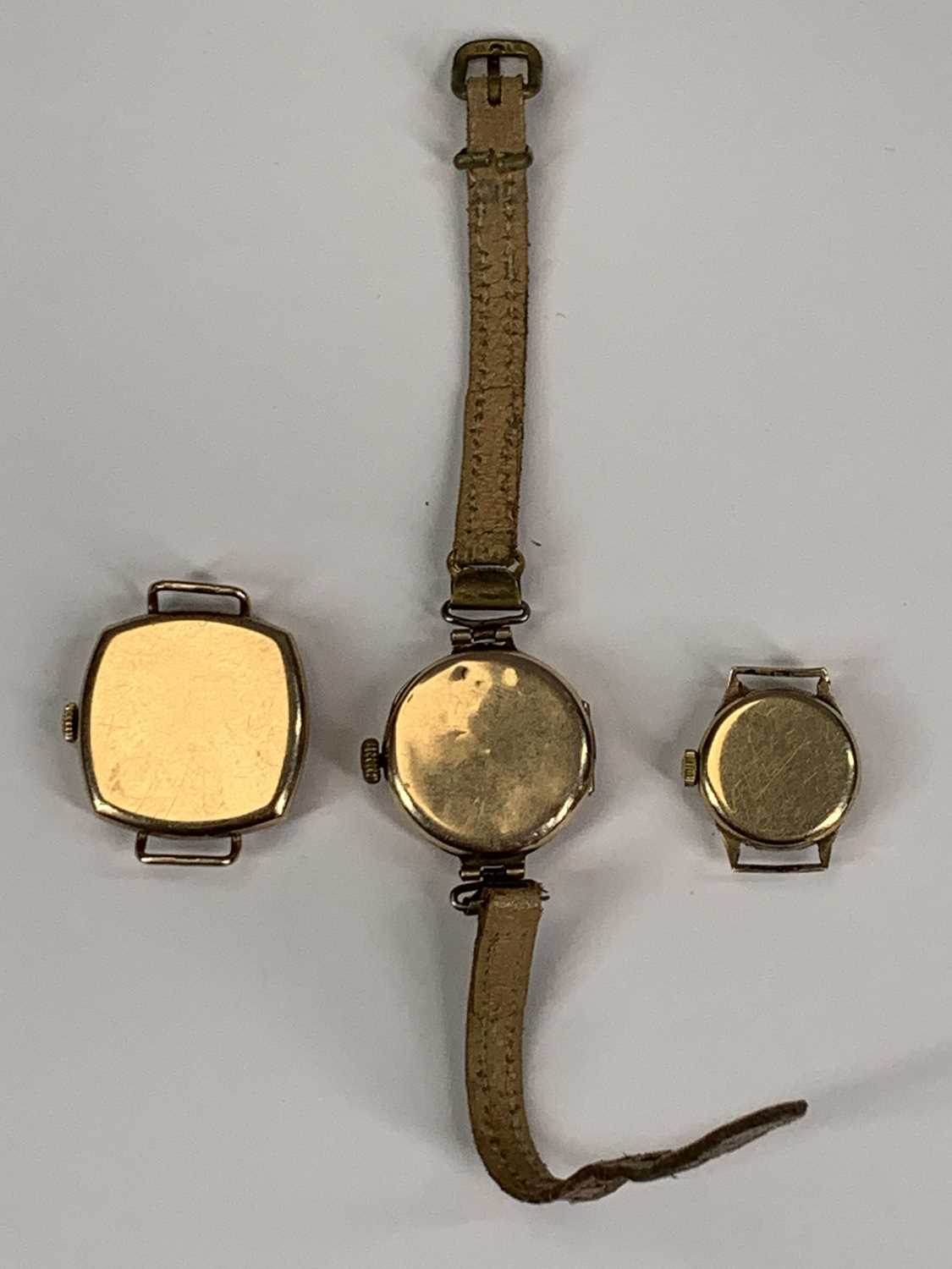 THREE 9CT GOLD CASED LADIES WRISTWATCHES, Omega, circular dial, baton markers, 17 jewel movement, - Image 4 of 5