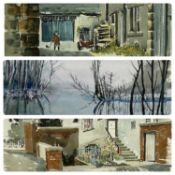 ‡ P. J. (JOAN) BAKER three watercolour studies - comprising an estate lodge building, from her