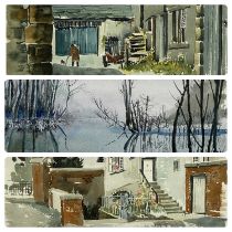‡ P. J. (JOAN) BAKER three watercolour studies - comprising an estate lodge building, from her