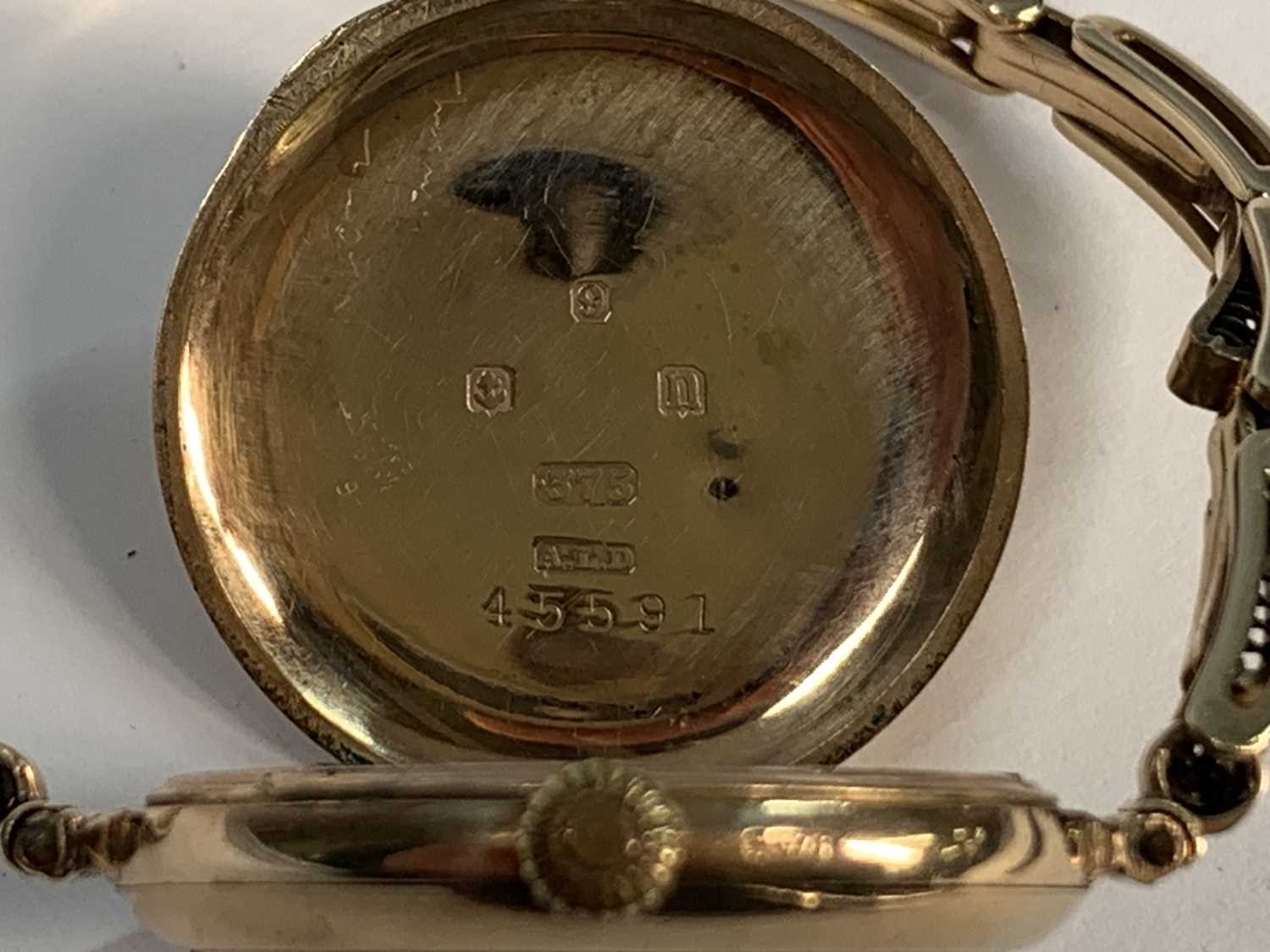 TWO LADIES 9CT GOLD WRISTWATCHES, Waltham expanding bracelet example, circular dial, Roman numerals, - Image 4 of 4
