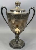 ELKINGTON & CO SILVER PLATED SAMOVAR twin handled classical urn form, embossed and chase