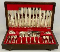 OAK CASED CANTEEN OF CUTLERY, Insignia plate, 78 pieces plus two additional other Provenance: