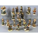 COLLECTION OF HUMMEL FIGURINES (19), including Doctor, Soloist, Blessed Events, Little Hiker,