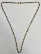 9CT GOLD FETTER LINK TYPE NECKLACE, with clip fastener, 72cms (overall l open), 35cms (hanging l),