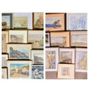 VARIOUS ARTISTS (late 19th century and later) large collection of watercolours and prints -