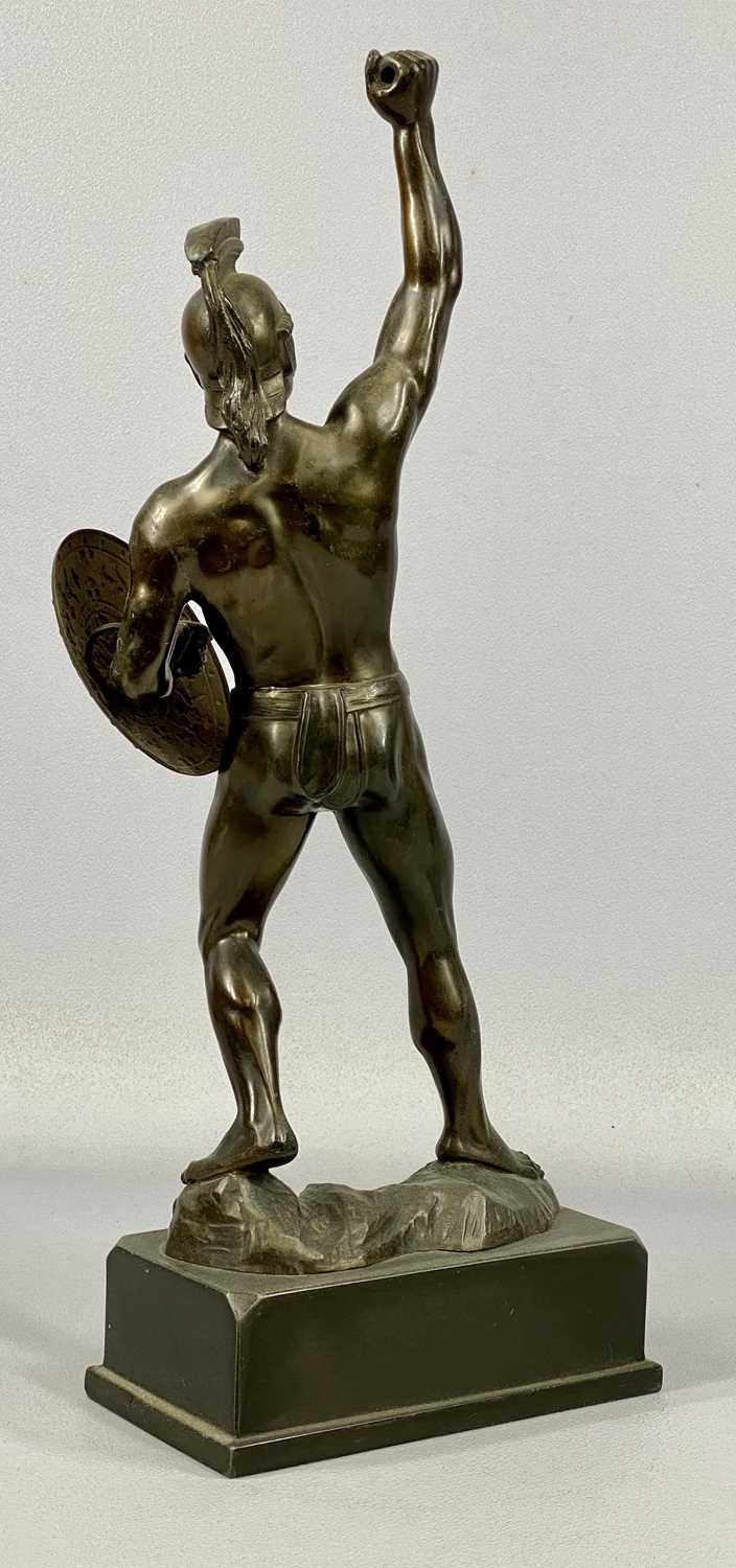 A PAIR OF SPELTER FIGURES Roman archer and Roman soldier holding shield, 42cms (h) Provenance: - Image 4 of 5