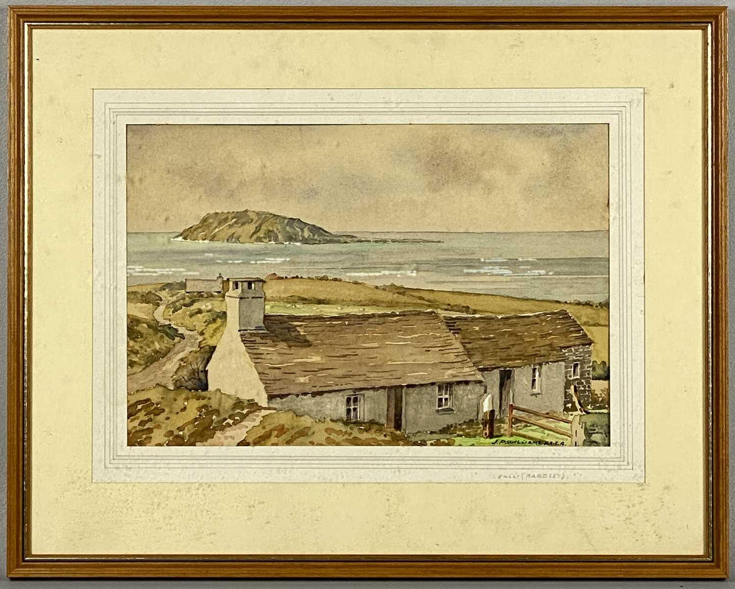 ‡ J. P. WILLIAMS F.R.S.A 20th century watercolour - entitled "Enlli" (Bardsey), signed lower right - Image 4 of 4