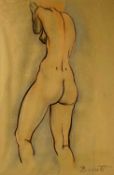 ‡ OLIVER O' CONNOR BARRETT pastel sketch - nude form from behind, signed lower right, 58.5 x 38cms