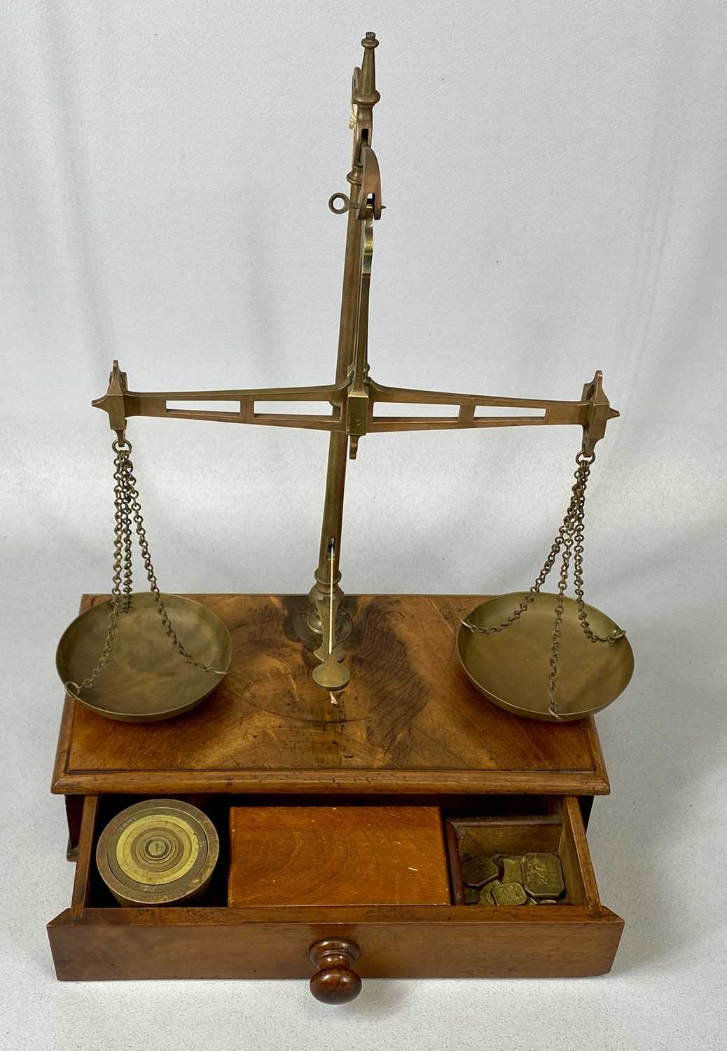 GROUP OF MIXED COLLECTABLES, including chemist's scales glazed mahogany case, 50cms (h), copper - Image 7 of 10