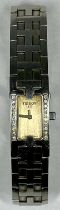 TISSOT LADIES DIAMOND BEZEL SET STAINLESS STEEL BRACELET WRISTWATCH, numbered to the case back