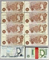 ONE HUNDRED CONSECUTIVE RUN ONE POUND BANK NOTES & OTHERS COLLECTION, to include a Somerset five