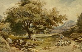 ATTRIBUTED TO DAVID COX JUNIOR watercolour - titled verso "Moel Siabod from near Llyn Elsi",