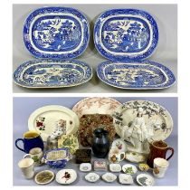 LARGE GROUP OF MIXED CERAMICS, 19th century and later including four Staffordshire blue and white