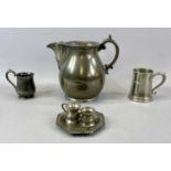 ANTIQUE/VINTAGE PEWTER WARE including large Georgian, Johnson of Liverpool jug of baluster form with