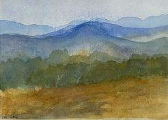 KAY FAITHFUL (Australian, 1930-1999) watercolour - titled verso 'Blue Hills, April 1994, Edith Grove