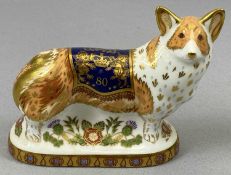 ROYAL CROWN DERBY LIMITED EDITION PAPERWEIGHT, The Royal Windsor Corgi with gold stopper Provenance: