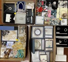VINTAGE & LATER COSTUME JEWELLERY, boxed bracelets, necklaces and pendants, various other necklaces,