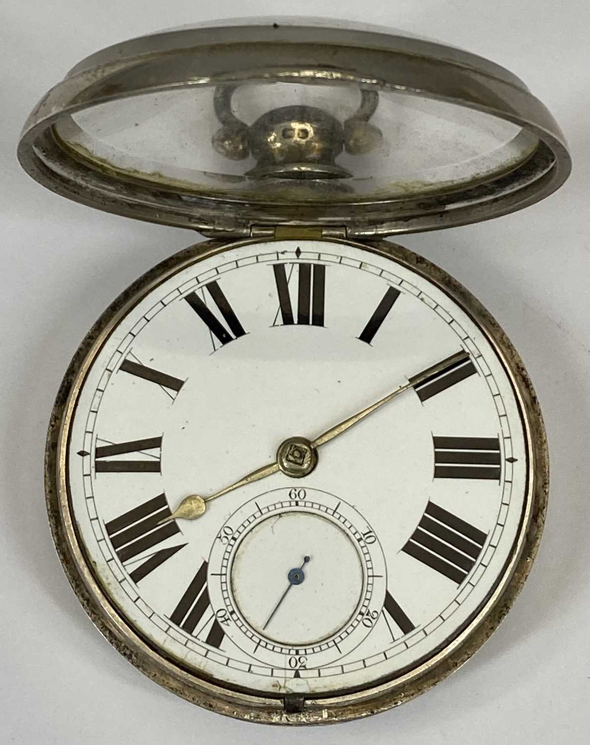 RICHARD B THOMAS, PORTHMADOG, VICTORIAN SILVER PAIR CASED VERGE POCKET WATCH, white enamel dial with - Image 3 of 3