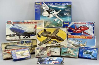 REVELL / ETHICS / ITALERI / HELLER: TWELVE BOXED SCALE MODEL KITS, passenger and military