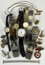 MIXED WATCHES & COLLECTABLES GROUP the Acme Thunderer nickel whistle marked LNER Mailpost, another