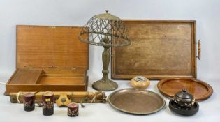 GROUP OF ANTIQUE / VINTAGE COLLECTABLES (see multiple images) include Victorian rosewood tea-