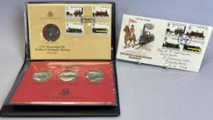 BIRMINGHAM MINT 150 YEARS OF RAILWAY HISTORY 1825-1975 PRESENTATION SET OF FOUR STERLING SILVER