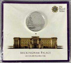 2015 UK £100 BUCKINGHAM PALACE FINE SILVER COIN, issued by the Royal Mint, original sealed pack